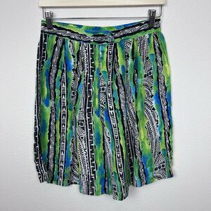 Vintage Shorts Womens Large High Rise Pleated Silk 80s 90s Coastal Retro Funky